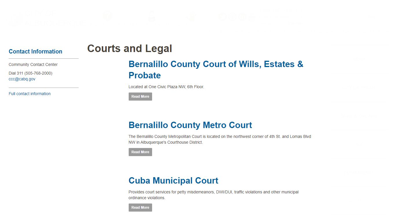 Courts and Legal — City of Albuquerque